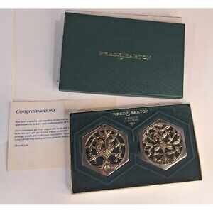 Reed And Barton 12 Days Of Christmas Ornaments Partridge 811 & Turtle Dove 812